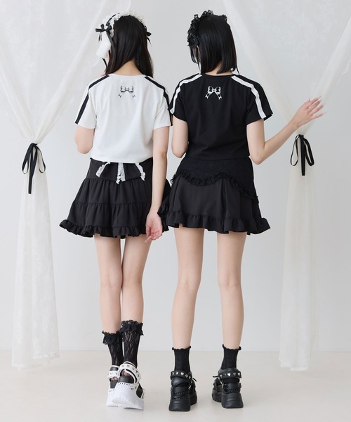 DearMyLove(ディアマイラブ)の「選べるプリントクロップドT(Tシャツ/カットソー・レディース・ブラック×ピンク/ホワイト系その他2/ホワイト系その他3/ホワイト系その他4/ホワイト系その他5/ブラック系その他2/ブラック×ベージュ/ブラック×ホワイト/ホワイト系その他/ブラック系その他/ホワイト/ブラック・FREE)」の17枚目の写真