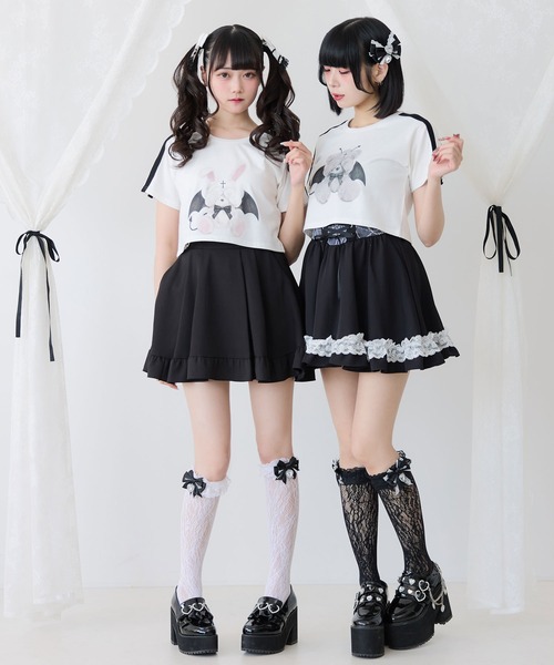DearMyLove(ディアマイラブ)の「選べるプリントクロップドT(Tシャツ/カットソー・レディース・ブラック×ピンク/ホワイト系その他2/ホワイト系その他3/ホワイト系その他4/ホワイト系その他5/ブラック系その他2/ブラック×ベージュ/ブラック×ホワイト/ホワイト系その他/ブラック系その他/ホワイト/ブラック・FREE)」の21枚目の写真