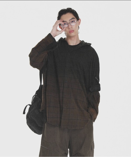 MASONPRINCE プレスしわ スモールチェック 長袖シャツ 506641477425.jpg