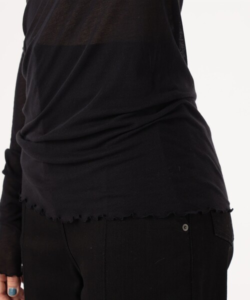 HAKUJI(ハクジ)の「HAKUJI ソフトシアーロングスリーブプルオーバー(Tシャツ/カットソー・レディース・ライトブルー/ブラック・FREE)」の10枚目の写真