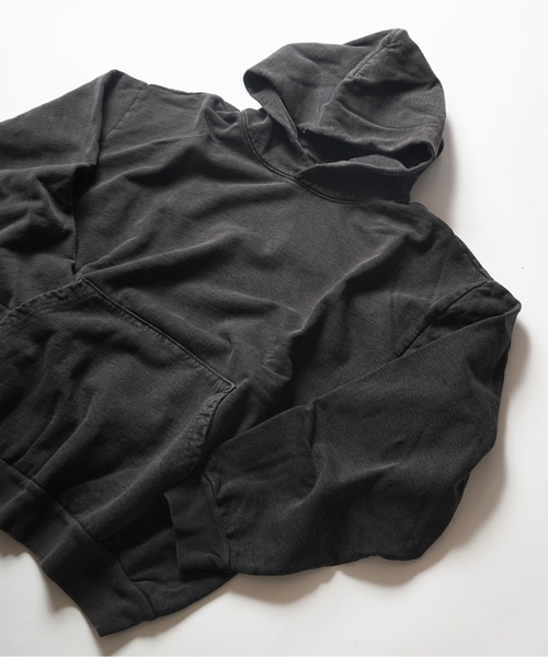 LOS ANGELES APPAREL(ロサンゼルスアパレル)の「【Los Angeles Apparel/ロサンゼルス・アパレル】 Garment Dye L/S Heavy Fleece Hood PO 14 Oz ユーズド加工 ヘビーウェイト プルオーバーパーカー MADE IN USA(パーカー・メンズ・スミクロ・SMALL/MEDIUM/LARGE/X-LARGE)」の5枚目の写真