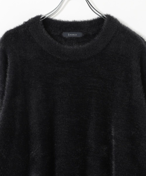 RAGEBLUE(レイジブルー)の「Shaggy knit crew neck pullover/シャギーニットクルーネックプルオーバー(ニット/セーター・メンズ・ライトブルー/ライトグレー/ブラック・LARGE/MEDIUM)」の4枚目の写真