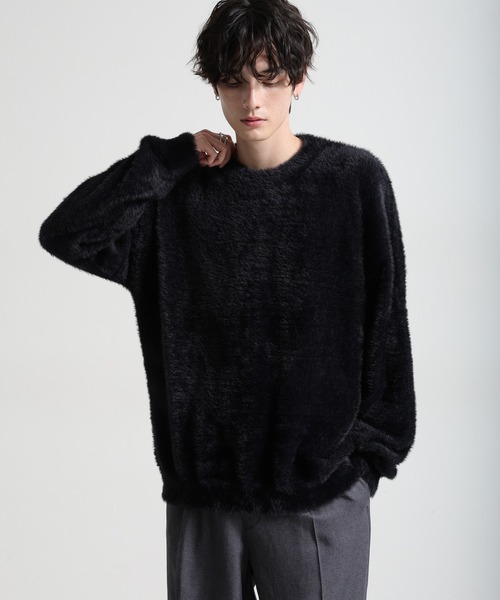 RAGEBLUE(レイジブルー)の「Shaggy knit crew neck pullover/シャギーニットクルーネックプルオーバー(ニット/セーター・メンズ・ライトブルー/ライトグレー/ブラック・LARGE/MEDIUM)」の13枚目の写真