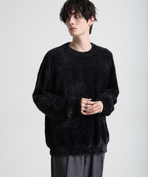 RAGEBLUE（レイジブルー）の「Shaggy knit crew neck pullover