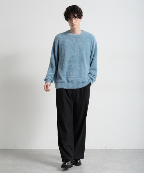 RAGEBLUE（レイジブルー）の「Shaggy knit crew neck pullover