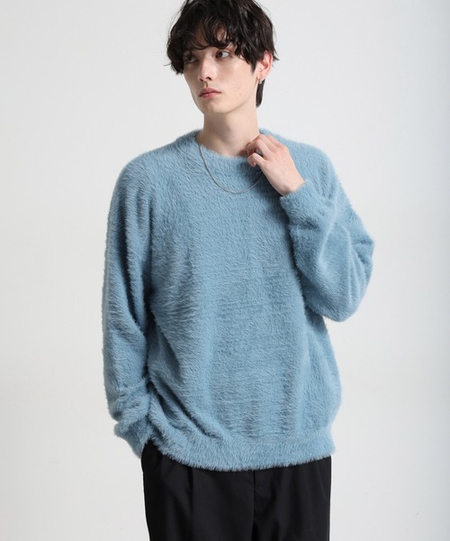 RAGEBLUE（レイジブルー）の「Shaggy knit crew neck pullover
