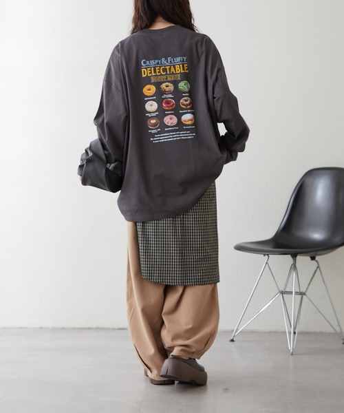 NUNIFE（ユニフィー）の「【UNISEX】ドーナッツメニューロンＴ（Tシャツ/カットソー・レディース・オートミール/スミクロ/オフホワイト・FREE）」の22枚目の写真