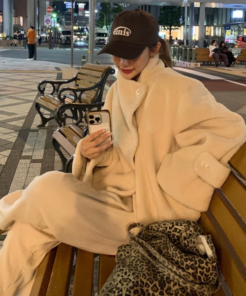 INTER FACTORY（インターファクトリー）の「miwo - ショート丈ボアジャケット - made in INTER FACTORY（その他アウター・レディース・ブラウン/アイボリー・FREE）」の13枚目の写真