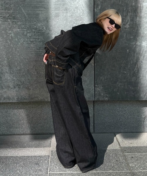 INTER FACTORY（インターファクトリー）の「ゆと - デニムパンツ - made in INTER FACTORY（デニムパンツ・メンズ・ネイビー/ブラック・MEDIUM/LARGE）」の3枚目の写真