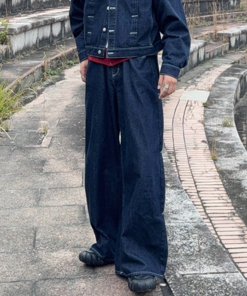 INTER FACTORY（インターファクトリー）の「ゆと - デニムパンツ - made in INTER FACTORY（デニムパンツ・メンズ・ネイビー/ブラック・MEDIUM/LARGE）」の7枚目の写真