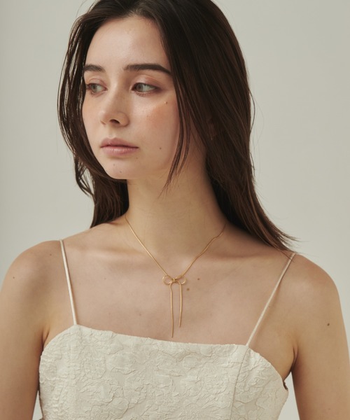 ciite'(シーテ)の「simple ribbon necklace / シンプル リボン ネックレス(ネックレス・レディース・シルバー/ゴールド/ピンクゴールド・FREE)」の8枚目の写真