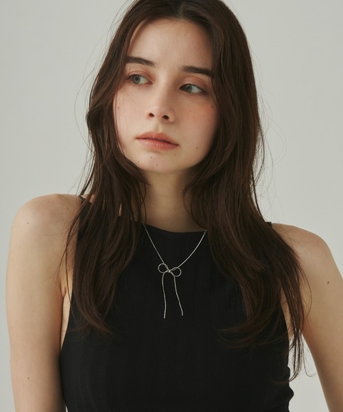 ciite'(シーテ)の「simple ribbon necklace / シンプル リボン ネックレス(ネックレス・レディース・シルバー/ゴールド/ピンクゴールド・FREE)」の9枚目の写真