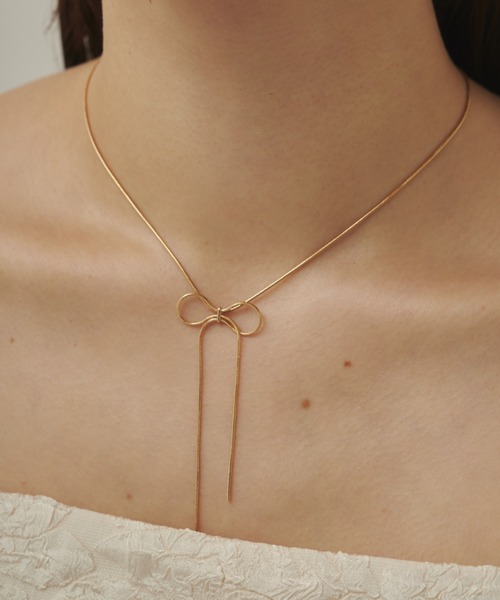 ciite'(シーテ)の「simple ribbon necklace / シンプル リボン ネックレス(ネックレス・レディース・シルバー/ゴールド/ピンクゴールド・FREE)」の13枚目の写真