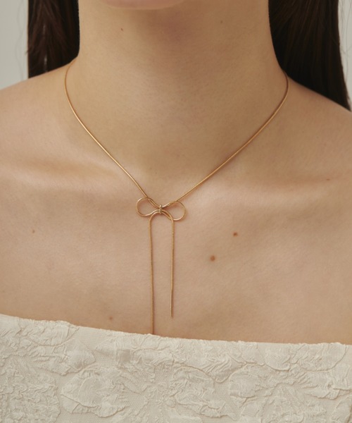 ciite'(シーテ)の「simple ribbon necklace / シンプル リボン ネックレス(ネックレス・レディース・シルバー/ゴールド/ピンクゴールド・FREE)」の14枚目の写真