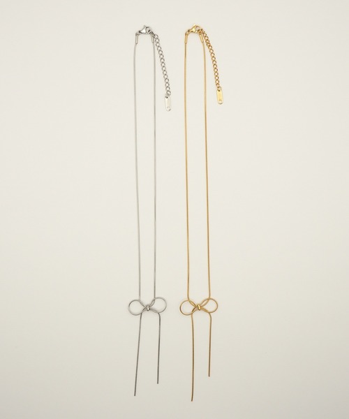 ciite'(シーテ)の「simple ribbon necklace / シンプル リボン ネックレス(ネックレス・レディース・シルバー/ゴールド/ピンクゴールド・FREE)」の22枚目の写真