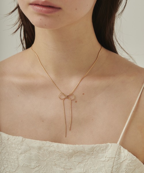 ciite'(シーテ)の「simple ribbon necklace / シンプル リボン ネックレス(ネックレス・レディース・シルバー/ゴールド/ピンクゴールド・FREE)」の6枚目の写真
