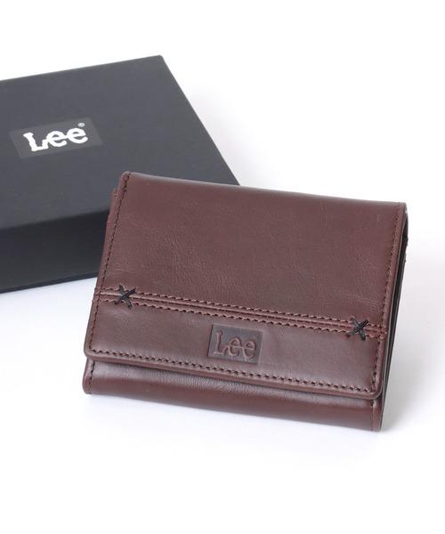 Lee(リー)の「Lee/リー Leather Wallet/牛革 レザー ウォレット/中ラウンドファスナー 二つ折り 財布/コンパクト/メンズ レディース(財布・メンズ・ブラック/ブラウン/ダークブラウン・FREE)」の2枚目の写真