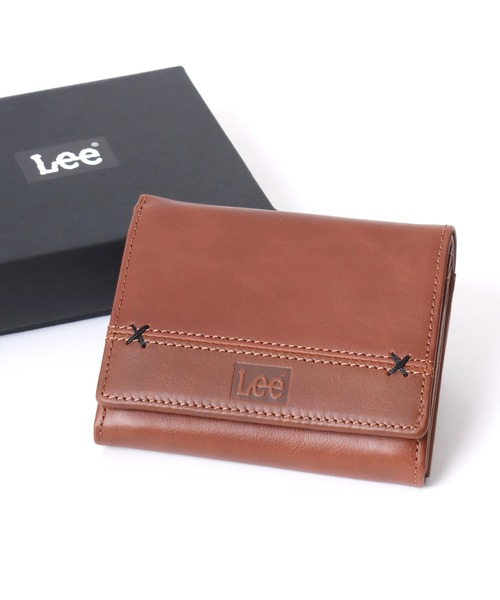【セール】Lee/リー Leather Wallet/牛革 レザー ウォレット/中ラウンドファスナー 二つ折り 財布/コンパクト/メンズ レディース（財布）｜Lee（リー）