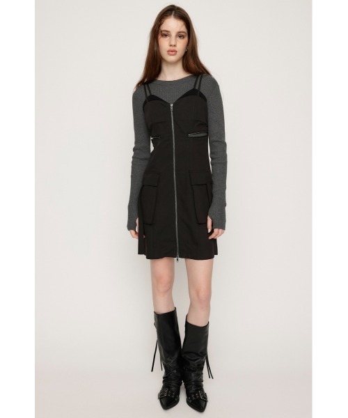 ★SIO★SLIT LAYERED ONE PIECE [BLACK]★正規品/韓国送料込 SLY | LAYERD MANNISH ワンピース (ワンピース(ミニ・ミディアム