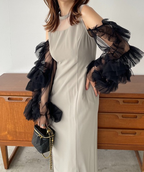 【セール】【オケージョン対応】detached sleeve dress（ドレス）｜antic rag（アンティックラグ）