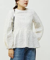 JACQUARD PEPLUM BLOUSE