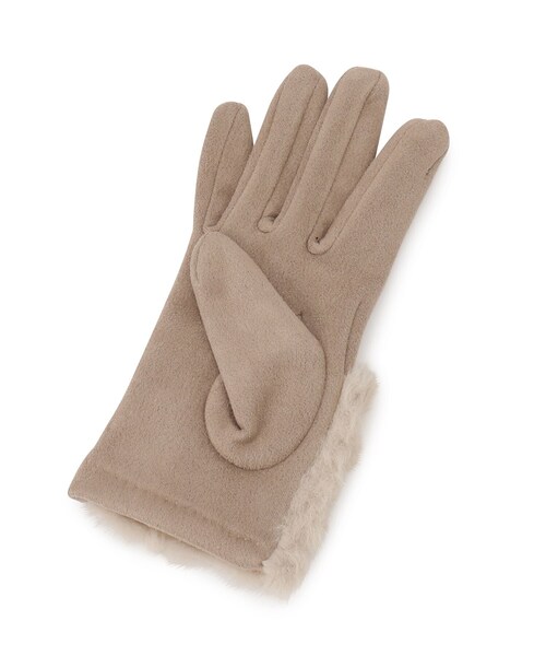 セール】ビジュー付きフェイクファーグローブ（手袋）｜index