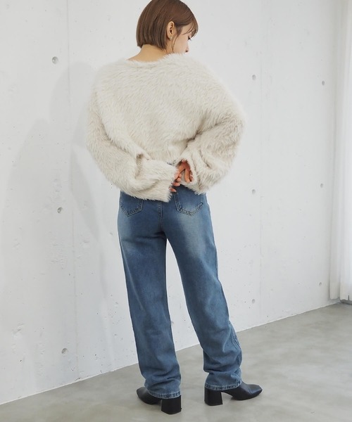 tiptop（ティップトップ）の「【丈が選べる2サイズ】起毛フェザーニットプルオーバー（ニット/セーター・レディース・ホワイト系その他/ブルー系その他/グリーン系その他2/グリーン系その他/ブルー/チャコールグレー/グレー系その他/アイボリー/ピンク・LONG/SHORT）」の17枚目の写真