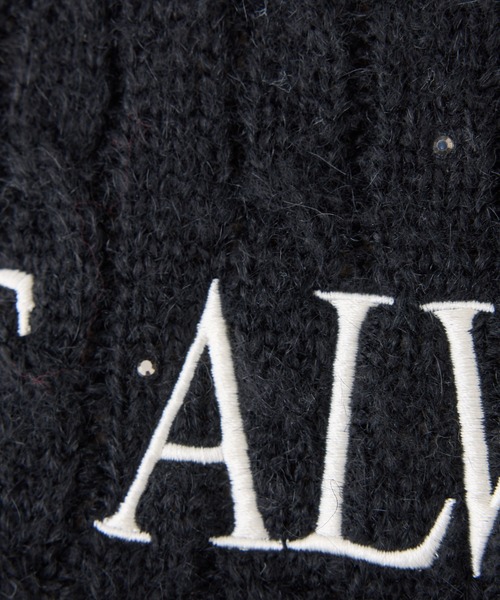 one after another NICE CLAUP（ワンアフターアナザーナイスクラップ）の「ロゴ刺繍ケーブルニット（ニット/セーター・レディース・レッド/ピンク/ブラック/オフホワイト・FREE）」の10枚目の写真