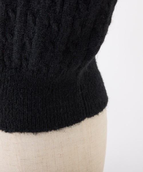 one after another NICE CLAUP（ワンアフターアナザーナイスクラップ）の「ロゴ刺繍ケーブルニット（ニット/セーター・レディース・レッド/ピンク/ブラック/オフホワイト・FREE）」の12枚目の写真