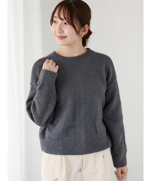 Te chichi TERRASSE（テチチテラス）の「前後2WAYラメシャギーカーディガン（カーディガン/ボレロ・レディース・オフホワイト/チャコールグレー/ベージュ・F）」の10枚目の写真