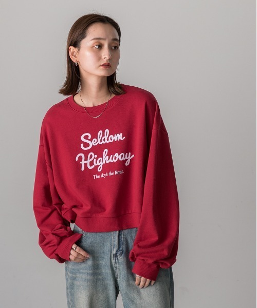 ad thie（アドティエ）の「フロッキープリント ショートプルオーバー（スウェット・レディース・ブラウン/レッド/アイボリー/オートミール/チャコール・FREE）」の17枚目の写真