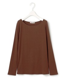 【洗える】リヨセルカシミヤスムース ボートネックカットソー