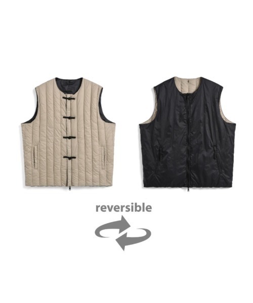 TAION(タイオン)の「【TAION】タイオン REVERSIBLE CHINA BUTTON INNER DOWN VEST TAION-V01JS(ベスト・メンズ・ブラック/ダークオリーブ/ブラック系その他・LARGE/MEDIUM/X-LARGE/SMALL)」の3枚目の写真