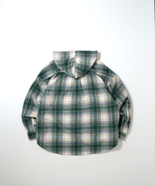 【セール】flannel check hooded shirt/ネルチェック フーデッド シャツ（シャツ/ブラウス）｜Soupy Soupy（スーピースーピー）