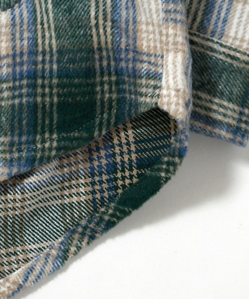 【セール】flannel check hooded shirt/ネルチェック フーデッド シャツ（シャツ/ブラウス）｜Soupy Soupy（スーピースーピー）