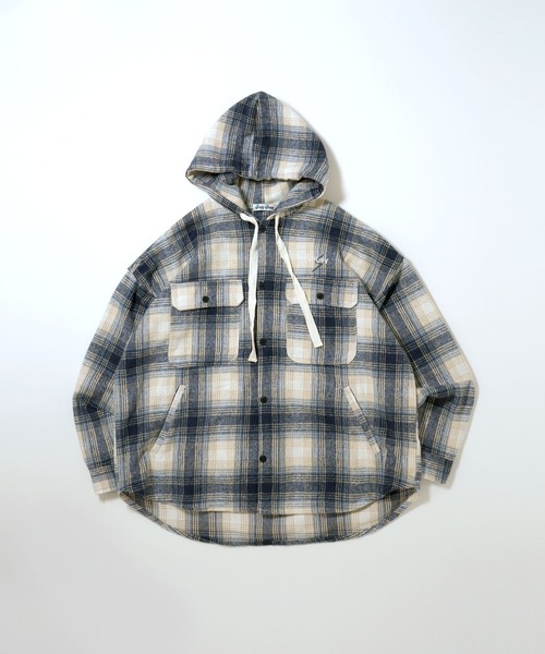 【セール】flannel check hooded shirt/ネルチェック フーデッド シャツ（シャツ/ブラウス）｜Soupy Soupy（スーピースーピー）