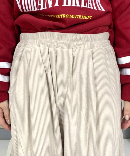 CRB（シーアールビー）の「コーデュロイカーブパンツ（カーゴパンツ・レディース・ライム/アイボリー/カーキ/チャコールグレー/ブラック/ブルー・F）」の22枚目の写真