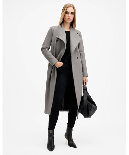 ラップアラウンド・ベルトコート ALLSAINTS コート チェスターコート RILEY WRAP AROUND BELTED