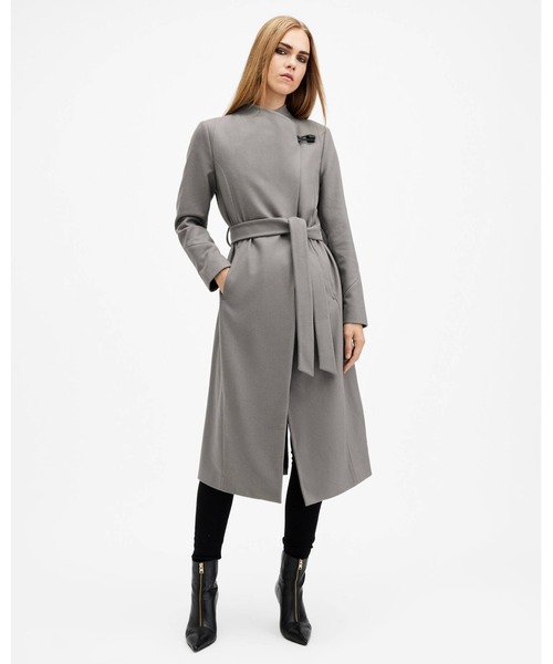 ALLSAINTS(オールセインツ)の「RILEY WRAP AROUND BELTED LONG LINE COAT | RILEY WRAP アラウンド ベルト付き ロング ライン コート(その他アウター・レディース・グレー系その他・4/6/8/10)」の8枚目の写真