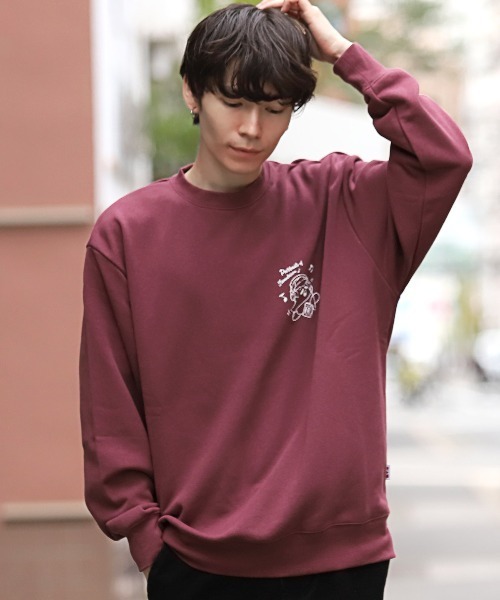 LUXSTYLE(ラグスタイル)の「A.T.CMUSICおばけ発泡ラバープリントトレーナー(スウェット・メンズ・ホワイト/ワインレッド/ブラック・L/M)」の6枚目の写真