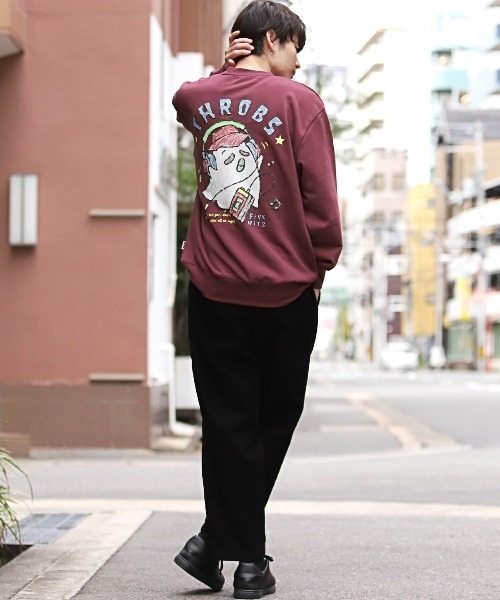 LUXSTYLE(ラグスタイル)の「A.T.CMUSICおばけ発泡ラバープリントトレーナー(スウェット・メンズ・ホワイト/ワインレッド/ブラック・L/M)」の9枚目の写真