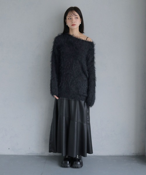 cheriella(シェリエラ)の「【cheriella】オーバーサイズシャギーニットプルオーバー(ニット/セーター・レディース・ホワイト/ブラック/パープル/ブラウン・M)」の20枚目の写真