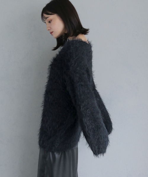 cheriella(シェリエラ)の「【cheriella】オーバーサイズシャギーニットプルオーバー(ニット/セーター・レディース・ホワイト/ブラック/パープル/ブラウン・M)」の22枚目の写真