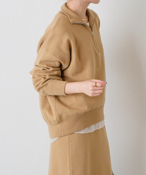 COLLAGE GALLARDAGALANTE（コラージュガリャルダガランテ）の「ハーフジップニットアップ/2点セットアイテム（ワンピース・レディース・グレー/ベージュ・FREE）」の21枚目の写真