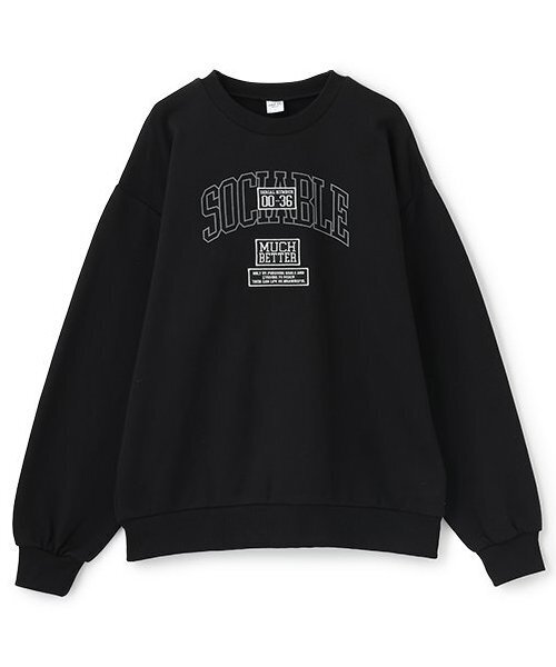 and D. petit main(アンドディープティマイン)の「【親子リンク】【DAD】ワッペンビッグスウェット(スウェット・レディース・トップグレー/ブラック・F)」の1枚目の写真