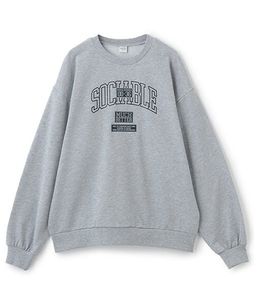 and D. petit main(アンドディープティマイン)の「【親子リンク】【DAD】ワッペンビッグスウェット(スウェット・レディース・トップグレー/ブラック・F)」の2枚目の写真