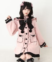 夢展望（ユメテンボウ）の「ポンポンリボンセーラー襟フリルコート（ステンカラーコート）」