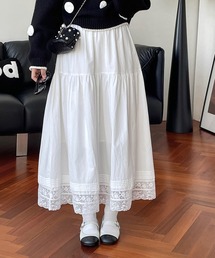 SUWDEE（スーディー）の「lace gather tiered long skirt（スカート）」