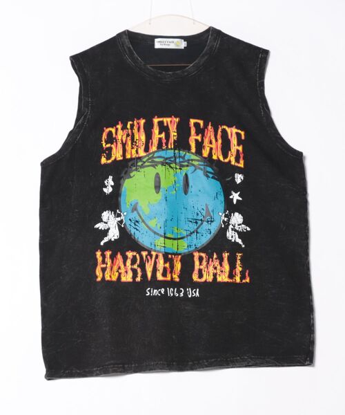 JUGLANS(ユグランス)の「【SMILEY FACE】 スマイルピグメントノースリーブ TEE/ノースリーブTシャツ/メンズ(Tシャツ/カットソー・メンズ・ブルー・M/L)」の1枚目の写真