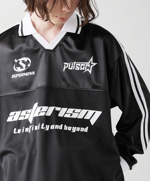 SUGGESTION（サジェッション）の「SUGGESTION/サジェッション グロッシーサッカーＴ（Tシャツ/カットソー・メンズ・シルバー/ネイビー/ブラック・M/S/L）」の2枚目の写真